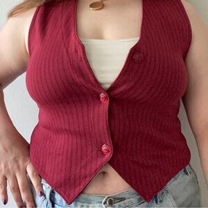 Red Pinstripe Vest